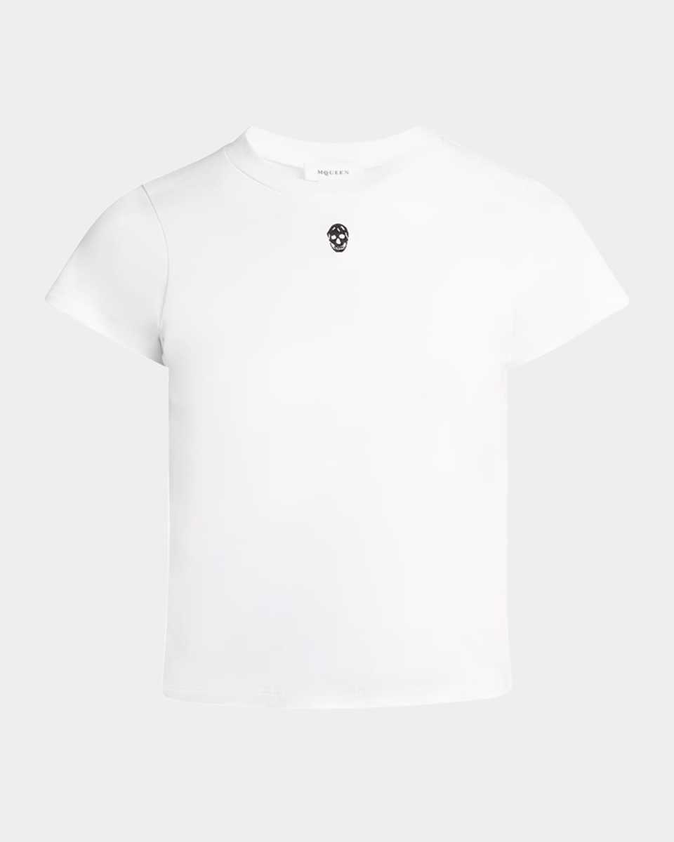 Skull Embroidered Short-Sleeve T-Shirt